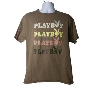 Playboy Brown T Shirt Mens Size Medium